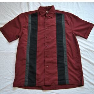 Cafe Luna Button Down Shirt Red, Gray, Black Medium 38/40